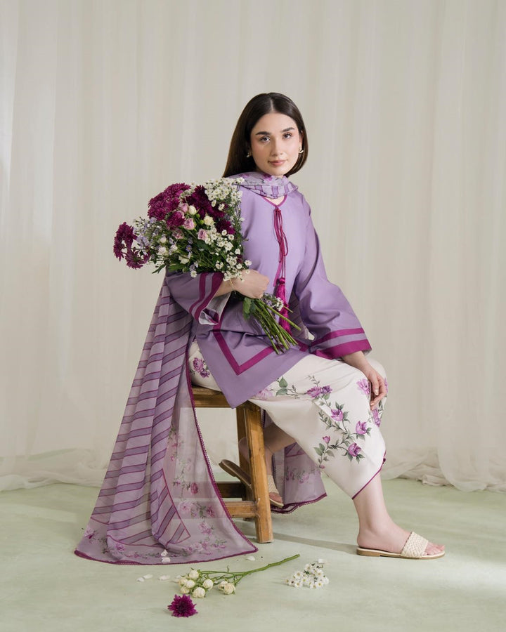 Women's Lavender Premium Soft Crepe Kurta Set