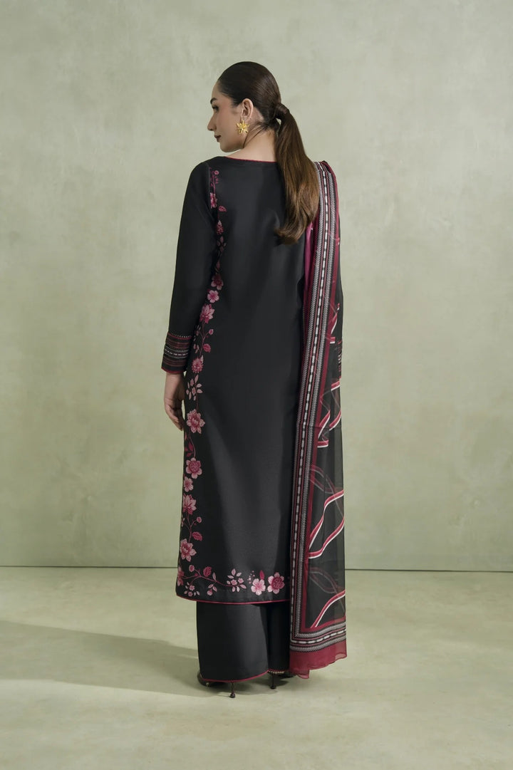 Women's Black Premium Soft Crepe Floral Print Kurta Set