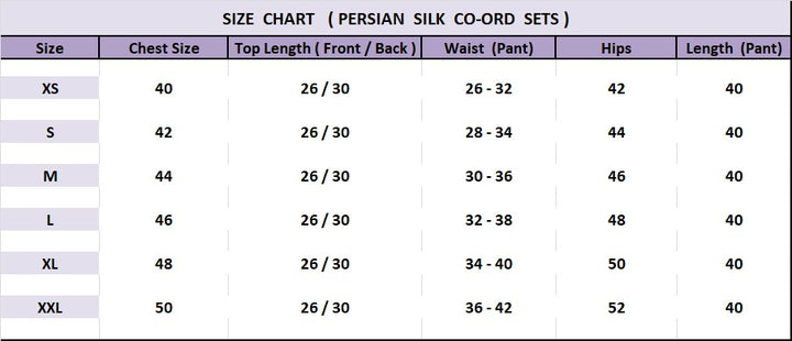 Women's Multi Color Persian Silk Co-Ord Sets - BlackBeads