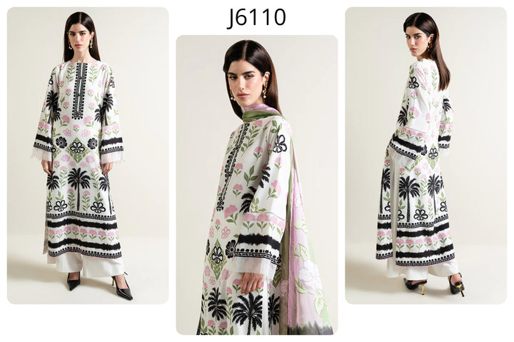 Women's White Premium Soft Crepe Floral Printed Kurta Set