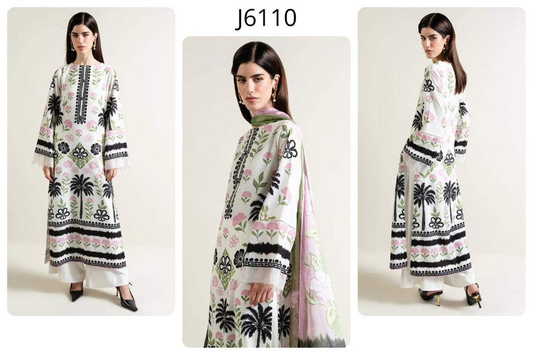 Women's White Premium Soft Crepe Floral Printed Kurta Set