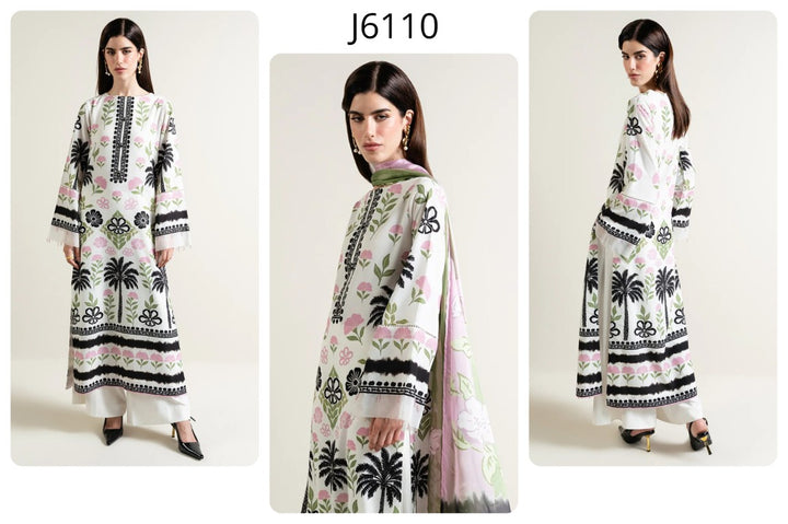 Women's White Premium Soft Crepe Floral Printed Kurta Set