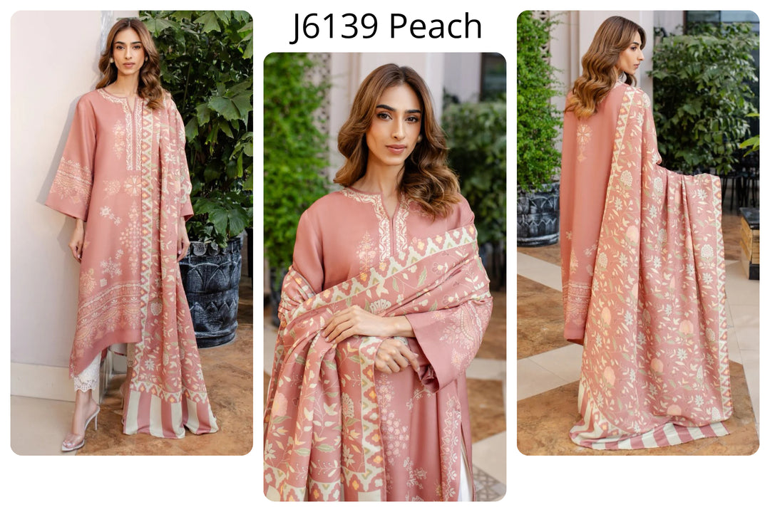 Women's Peach Cotton Satin Blend
Mint Silk Scarf Floral Print Kaftan Set