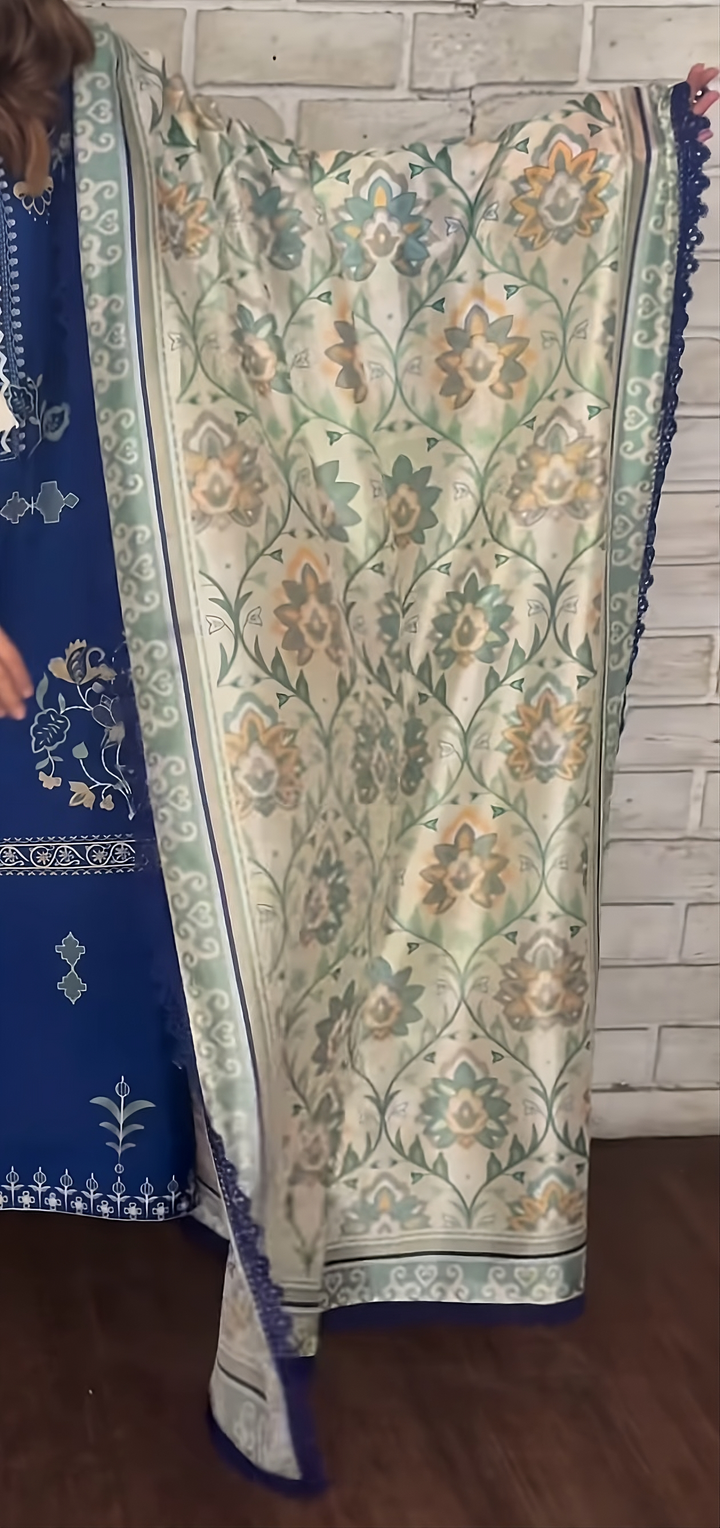 Women's Blue Cotton Floral Print Co-Ord Set