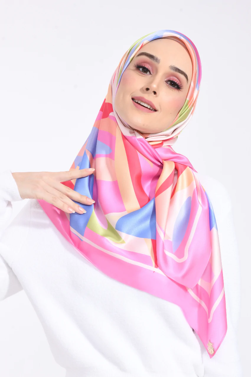 Women's Pink Soft Smoothy Silk Hijab