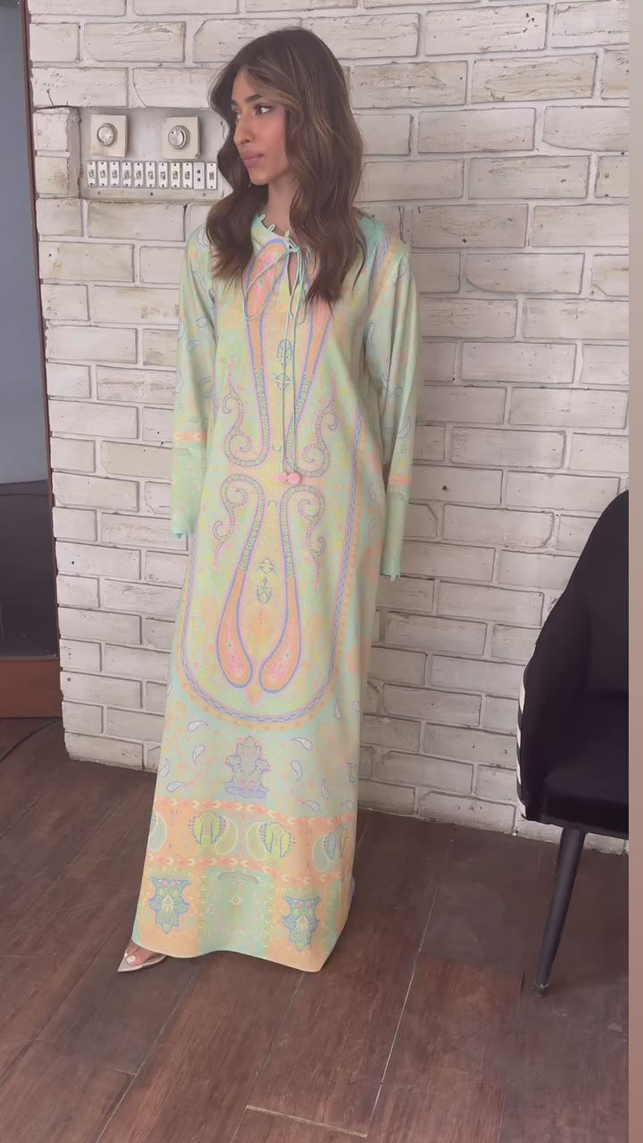Women's Multi Color Premium Soft Crepe Floral Print Kaftan