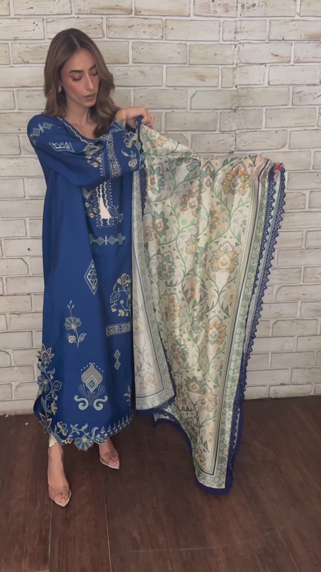 Women's Blue Cotton Floral Print Co-Ord Set