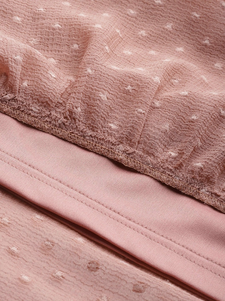 Women's Dusty Pink Tiered Maxi Dress With Inner - SASSAFRAS