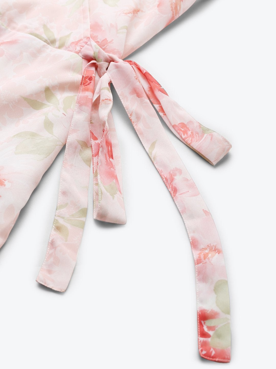 Women's Light Pink Floral Pleated Midi Dress - SASSAFRAS