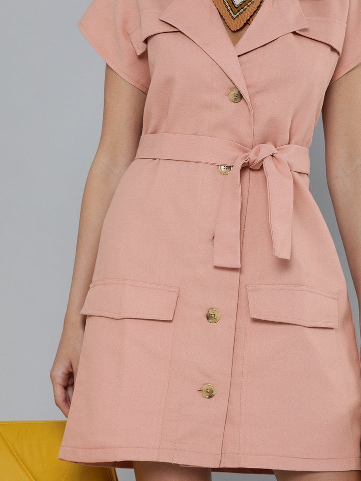 Women's Dusty Pink Blazer Dress - SASSAFRAS