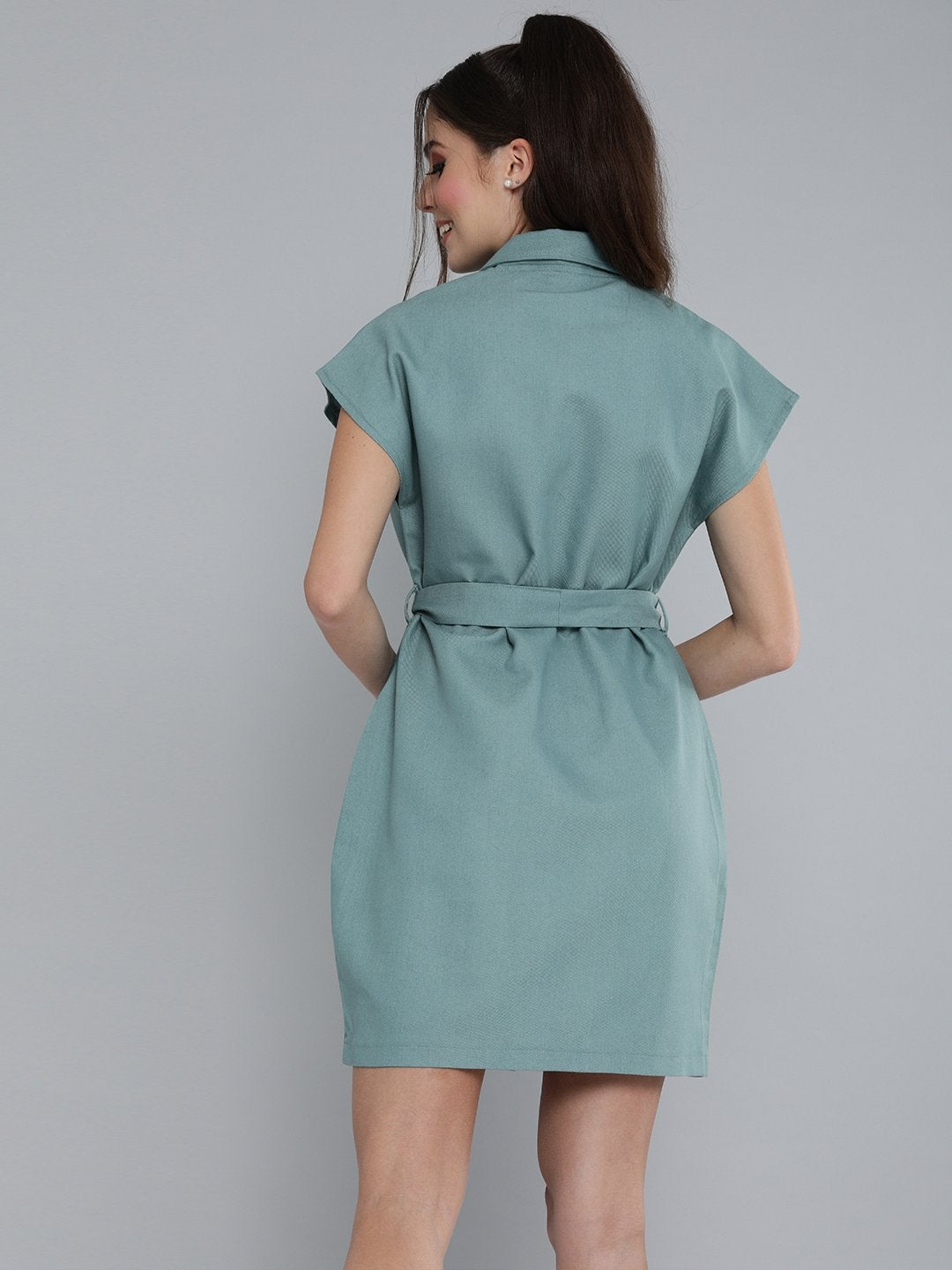 Women's Sea Green Blazer Dress - SASSAFRAS