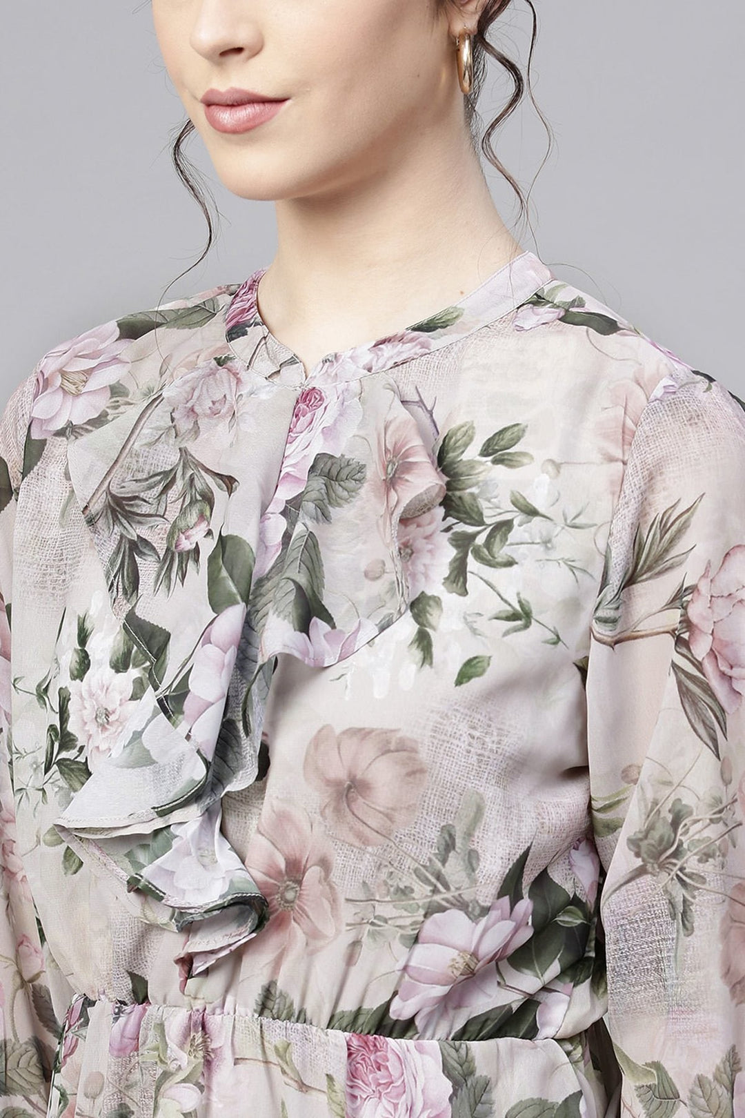 Women's Pista Green Floral Skater Dress - SASSAFRAS