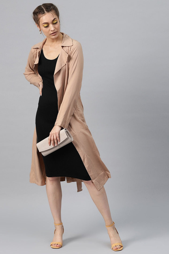 Women's Black Back Knot Cutout Dress - SASSAFRAS