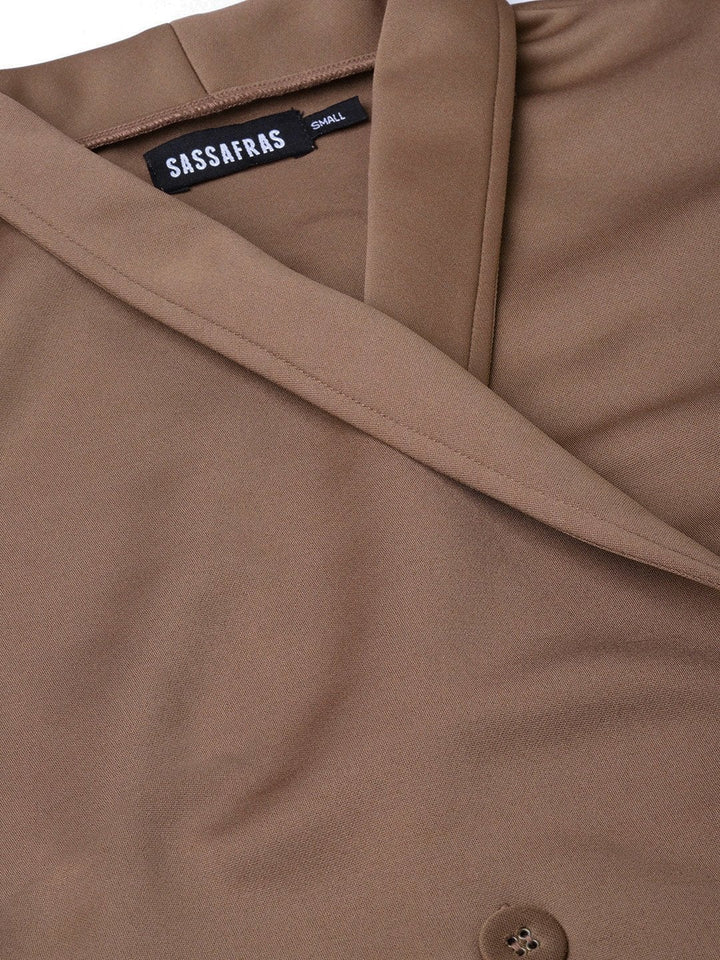 Women's Brown Sleeveless Blazer Dress - SASSAFRAS