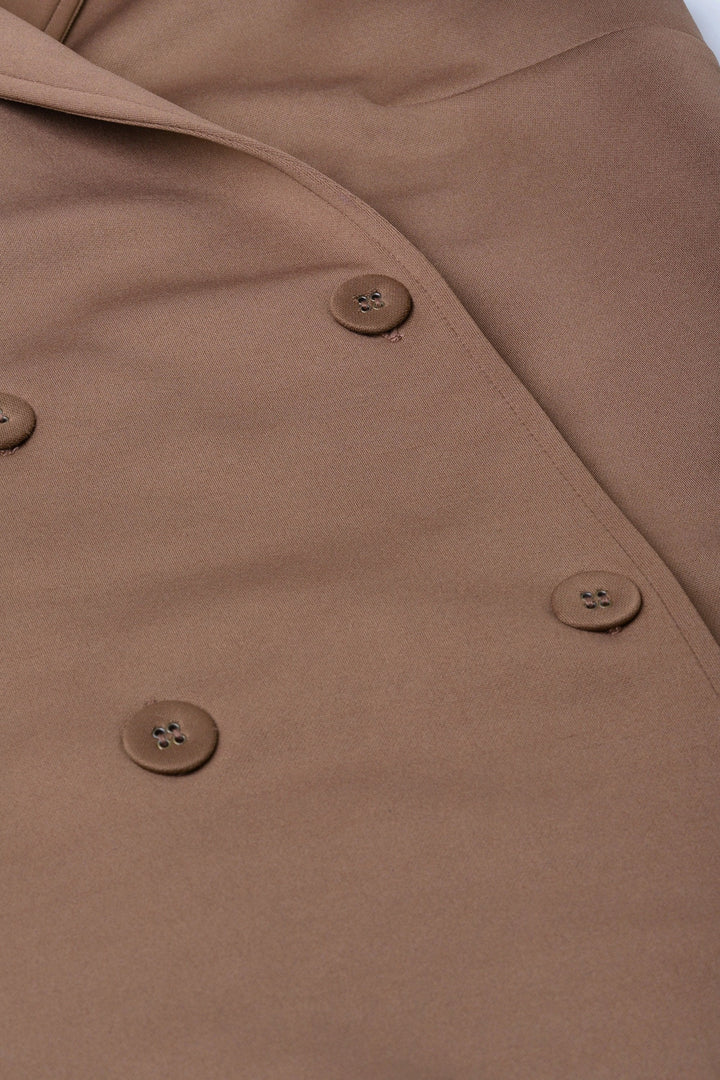 Women's Brown Sleeveless Blazer Dress - SASSAFRAS