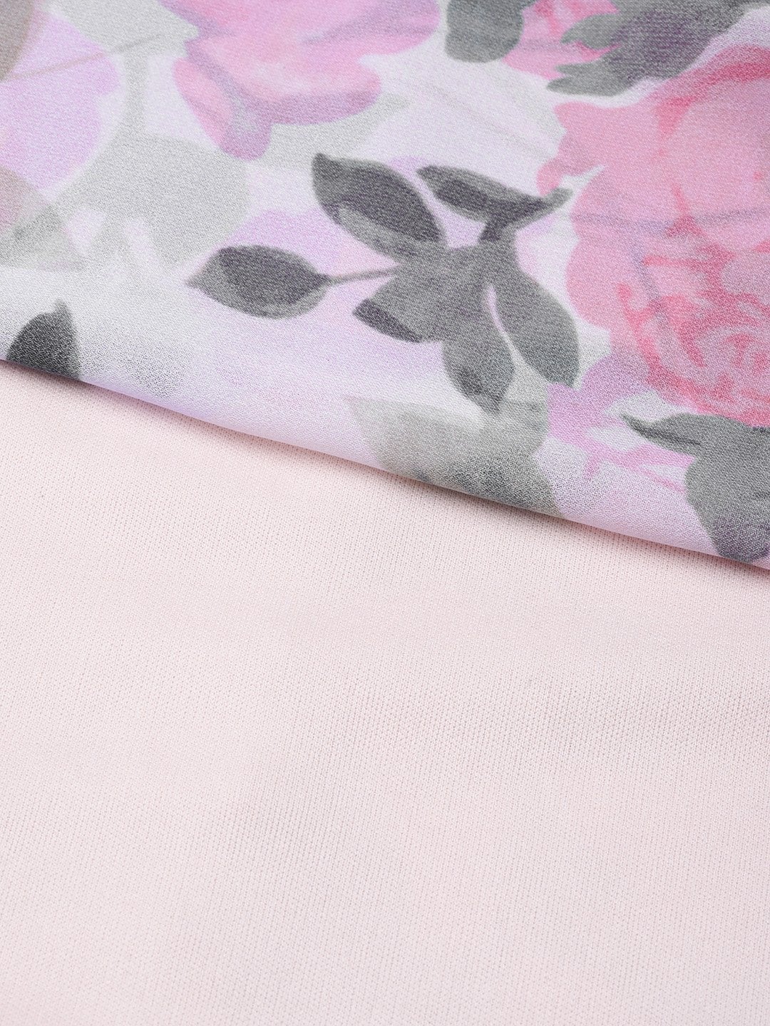 Women's Beige Floral Halter Neck Maxi Dress - SASSAFRAS