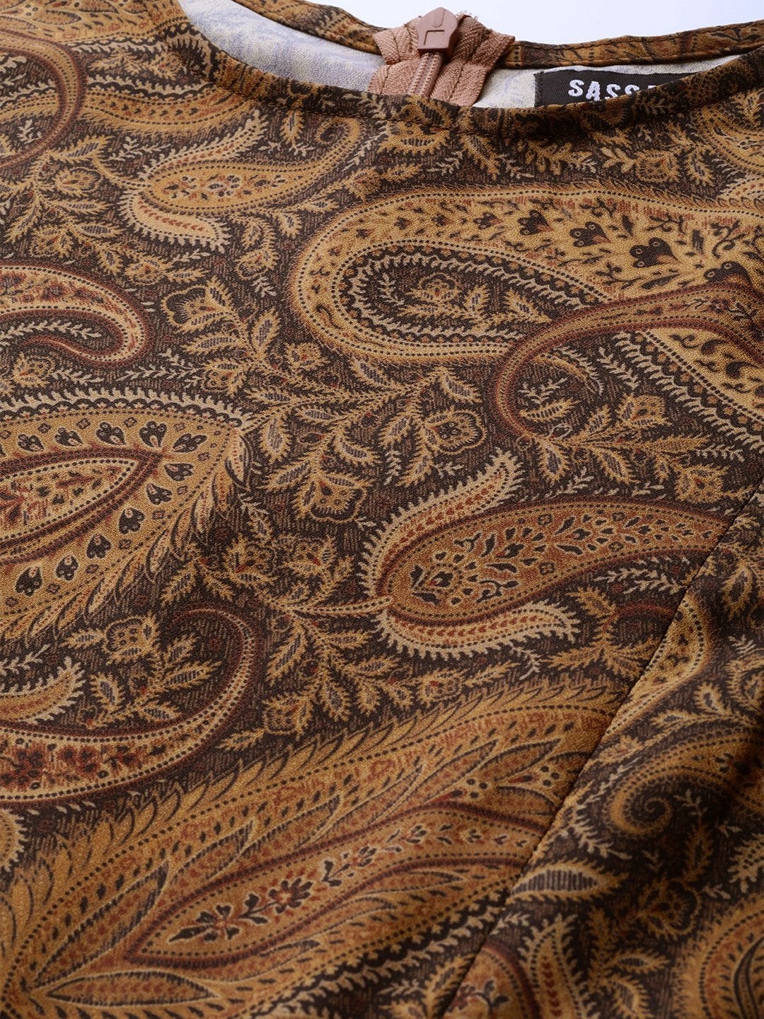 Women's Brown Paisley Tiered Maxi - SASSAFRAS