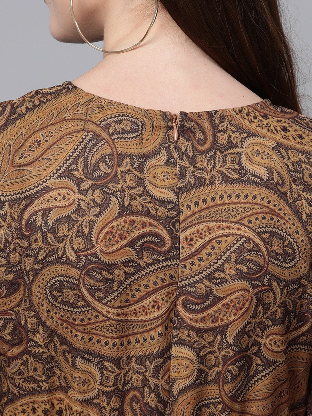 Women's Brown Paisley Tiered Maxi - SASSAFRAS