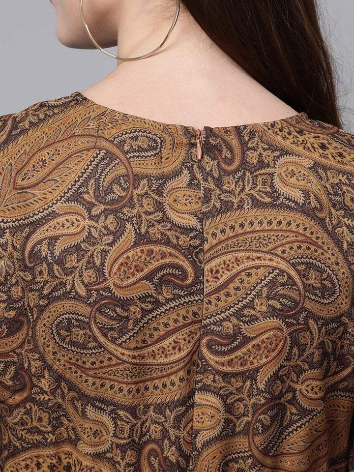 Women's Brown Paisley Tiered Maxi - SASSAFRAS