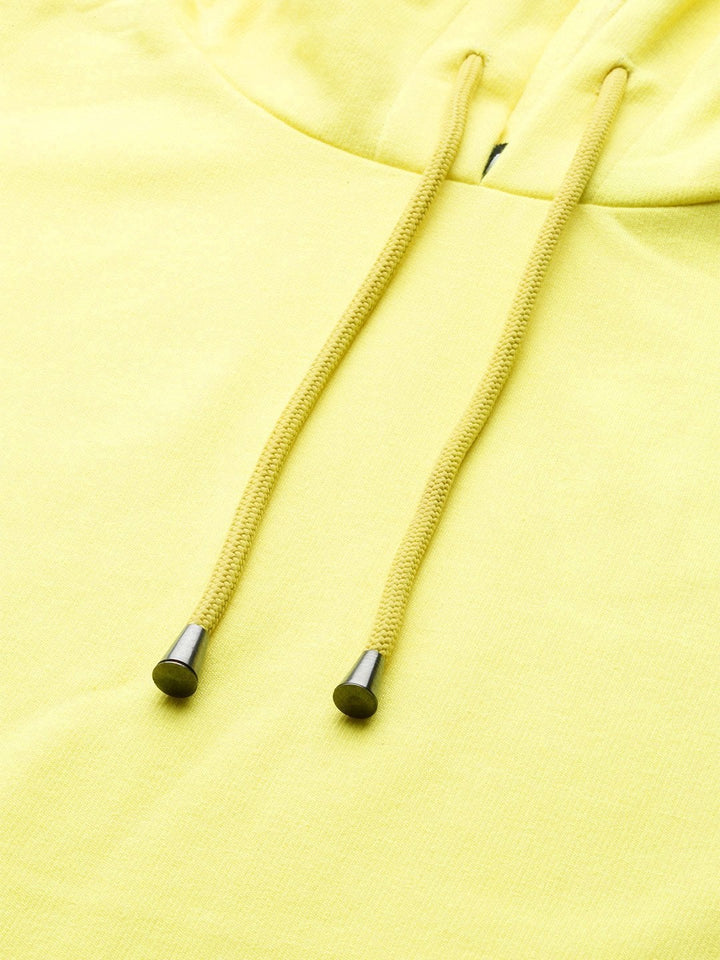 Women's Yellow Fleece Hoodie Sweat Dress - SASSAFRAS