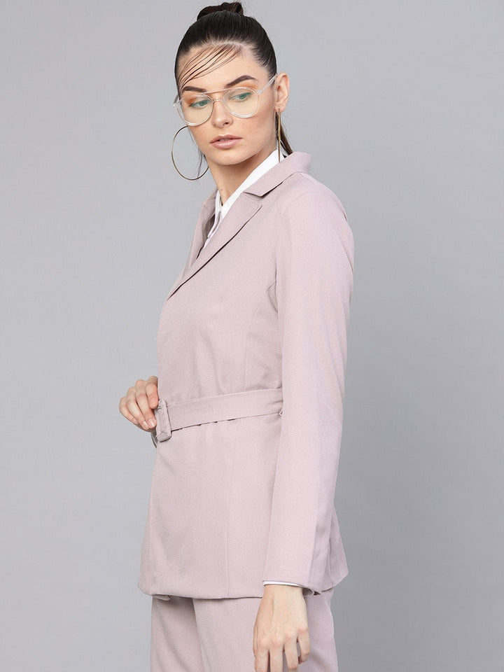 Women's Mauve Belted Jacket - SASSAFRAS