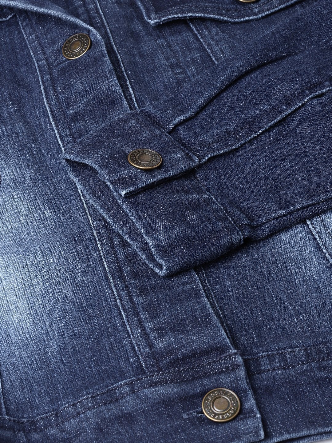 Women's Blue Denim Washed Jacket - SASSAFRAS