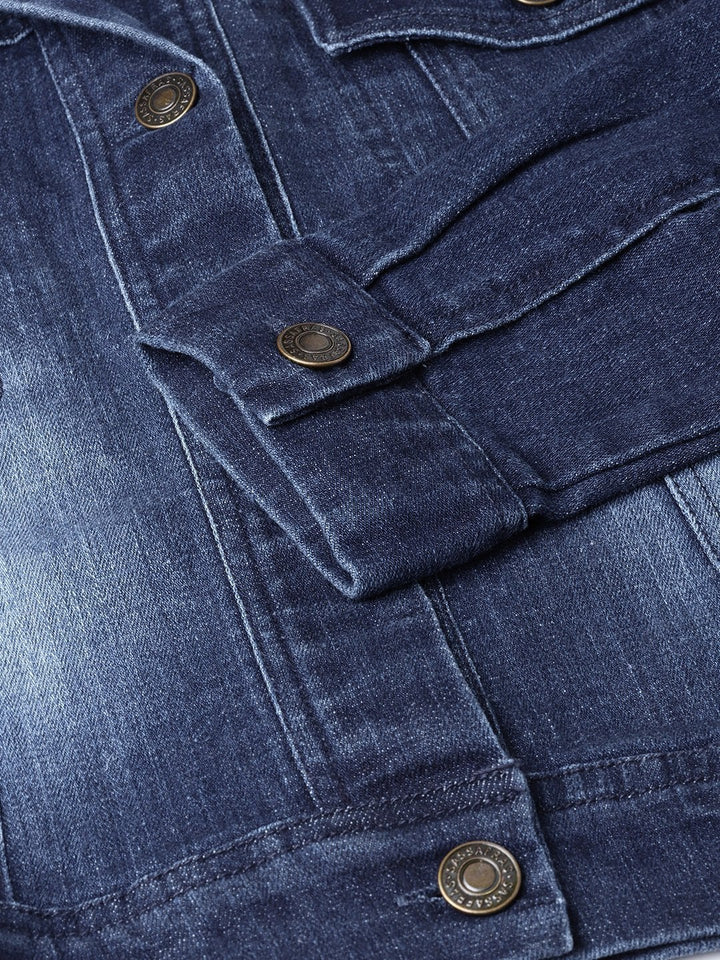 Women's Blue Denim Washed Jacket - SASSAFRAS
