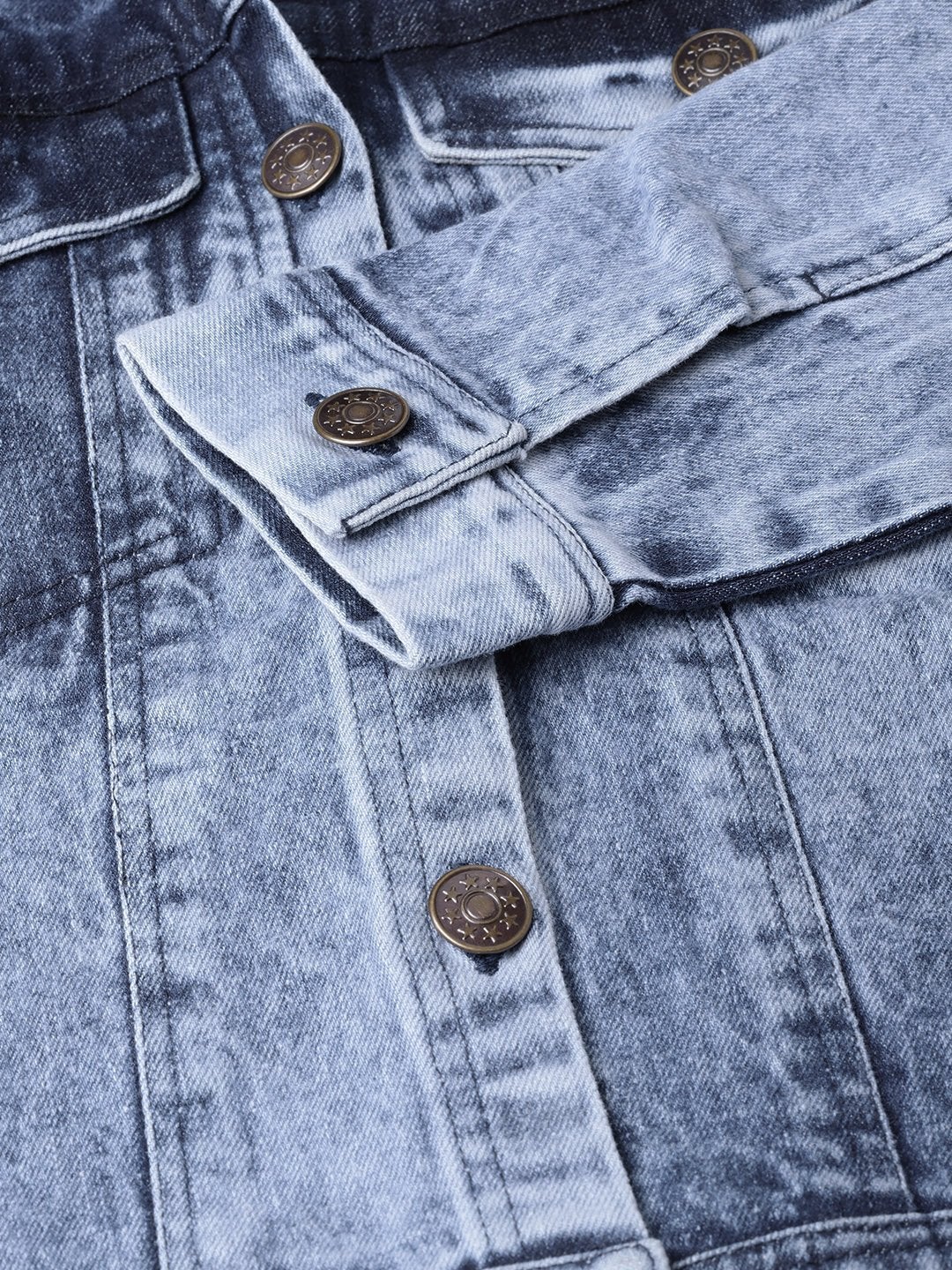 Women's Blue Acid Wash Denim Jacket - SASSAFRAS