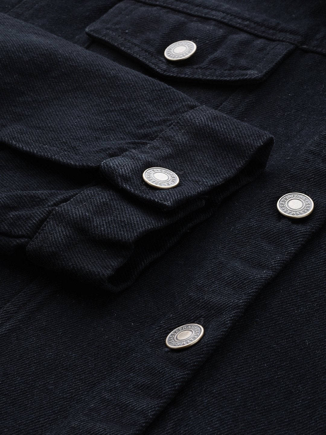 Women's Black Denim Raw Edge Jacket - SASSAFRAS