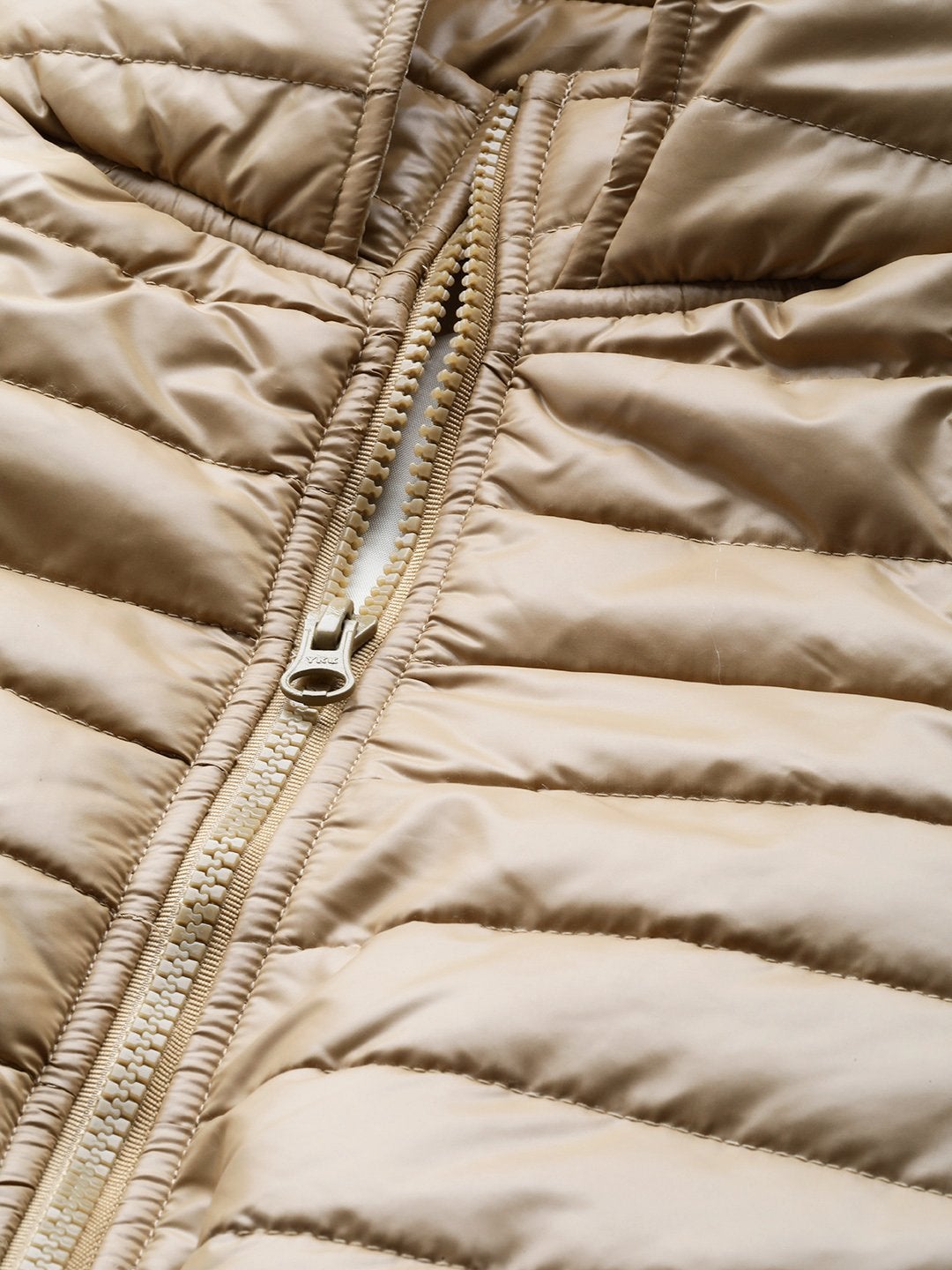 Women's Khaki Hooded Crop Bomber Puffer Jacket - SASSAFRAS