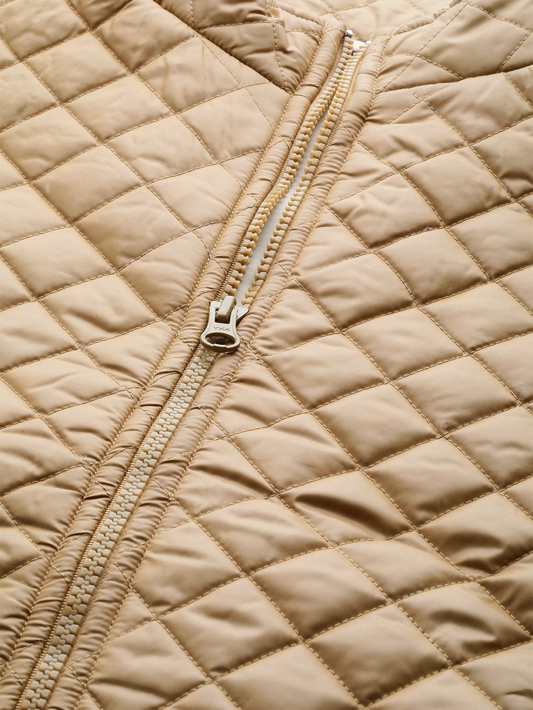 Women's Khaki Sleeveless Quilted Puffer Jacket - SASSAFRAS