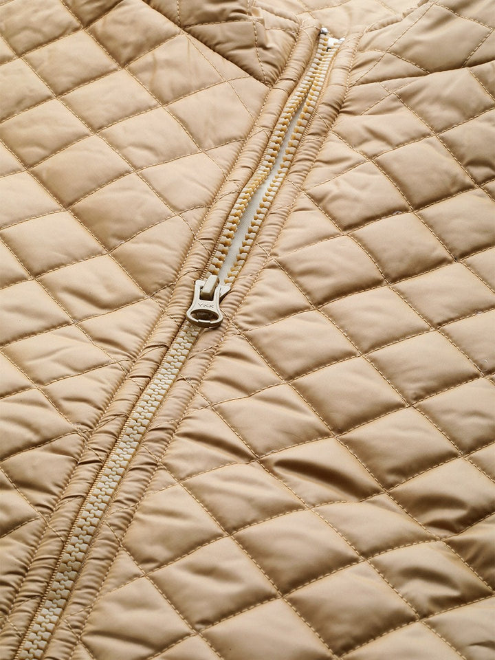 Women's Khaki Sleeveless Quilted Puffer Jacket - SASSAFRAS