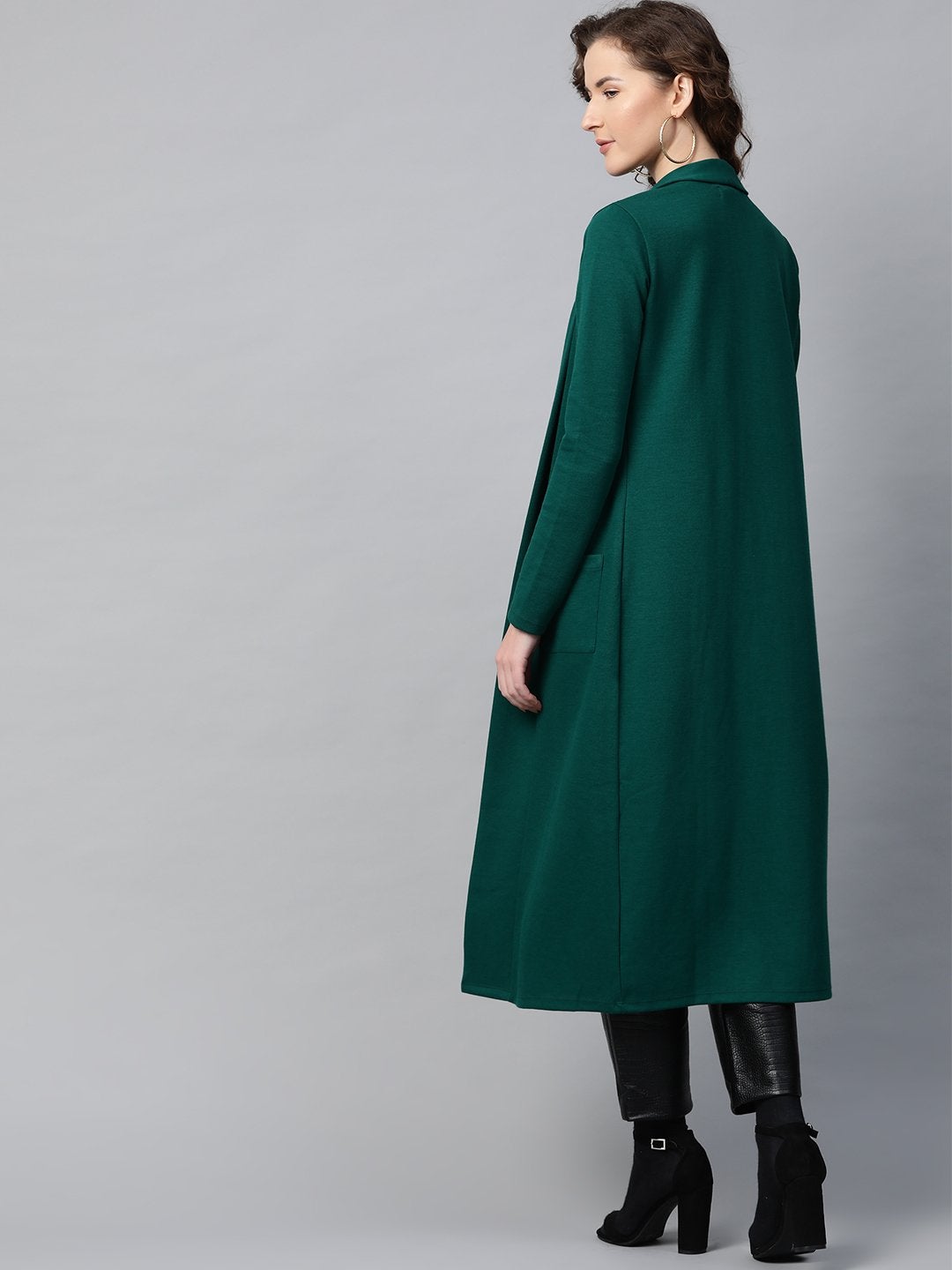 Women's Emerald Rib Front Open Longline Shrug - SASSAFRAS
