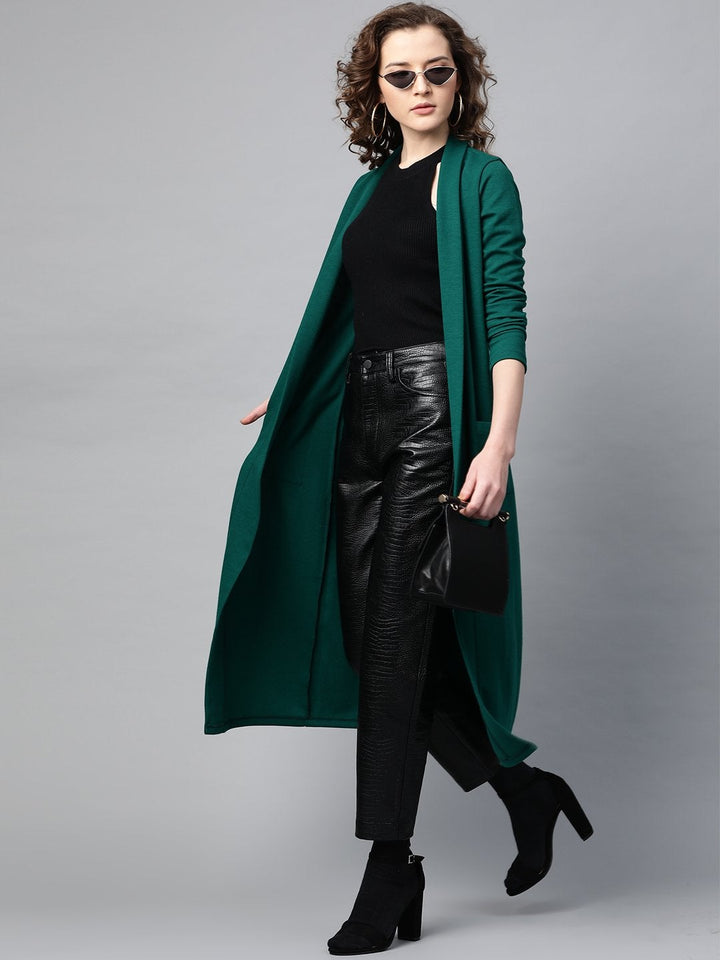 Women's Emerald Rib Front Open Longline Shrug - SASSAFRAS