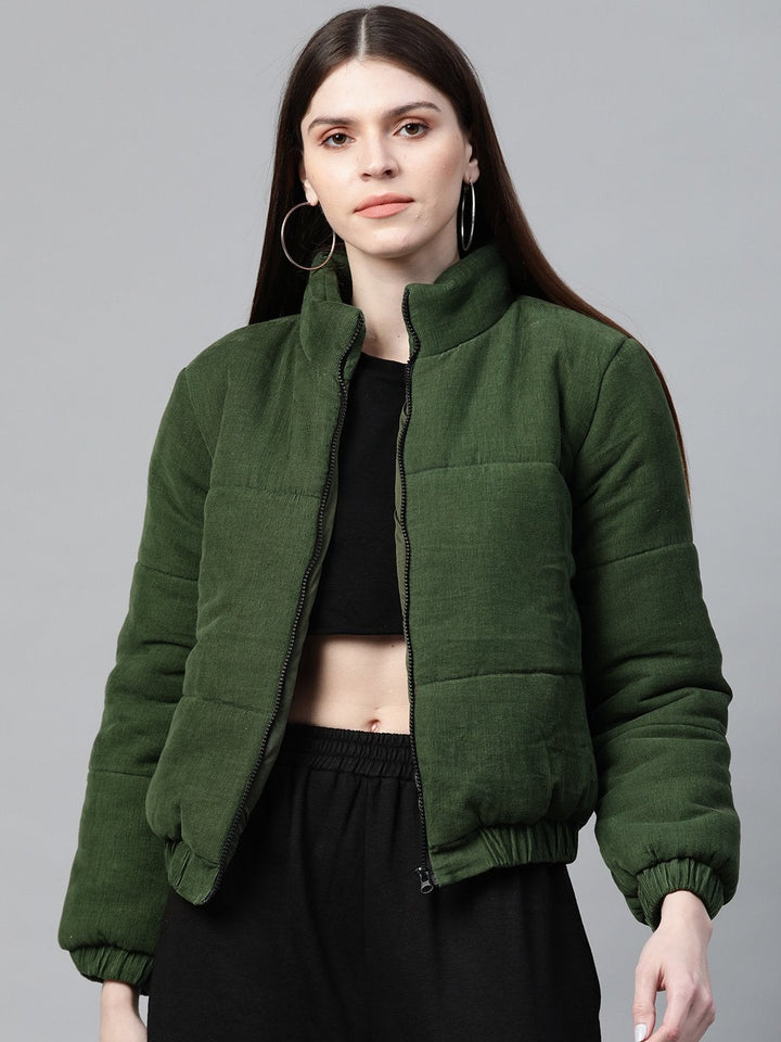 Women's Olive Corduroy Quilted Jacket - SASSAFRAS