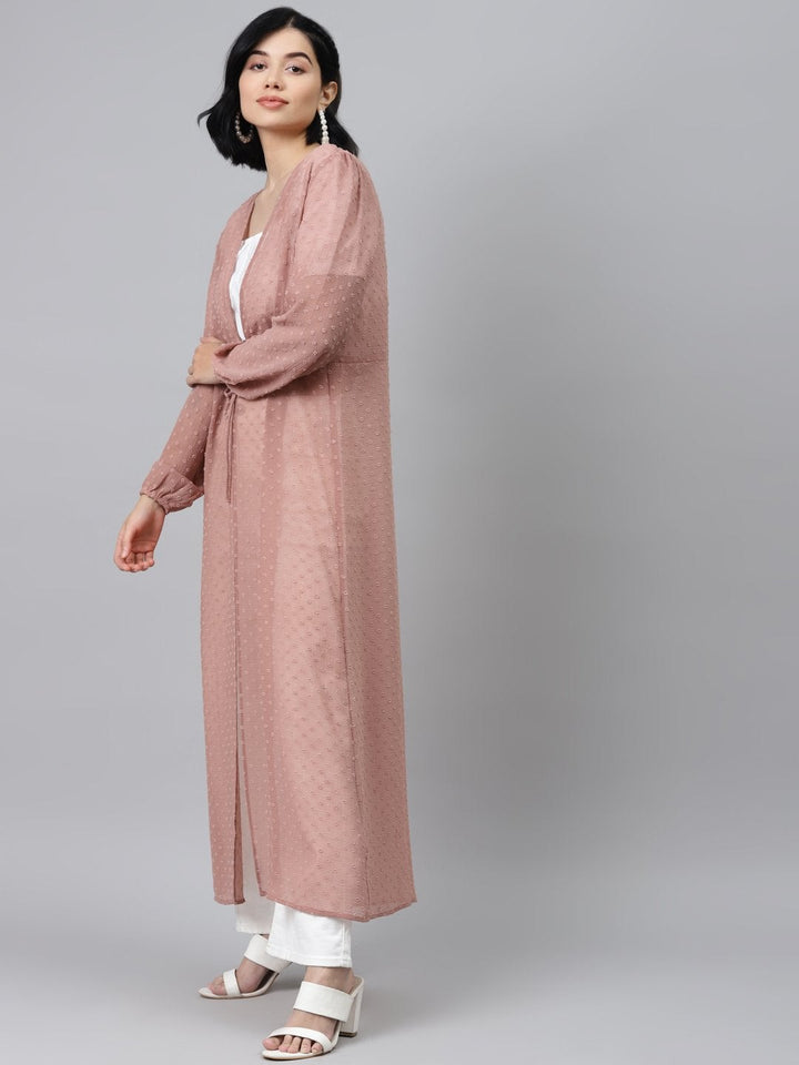 Women's Dusty Pink Front Open Shrug - SASSAFRAS