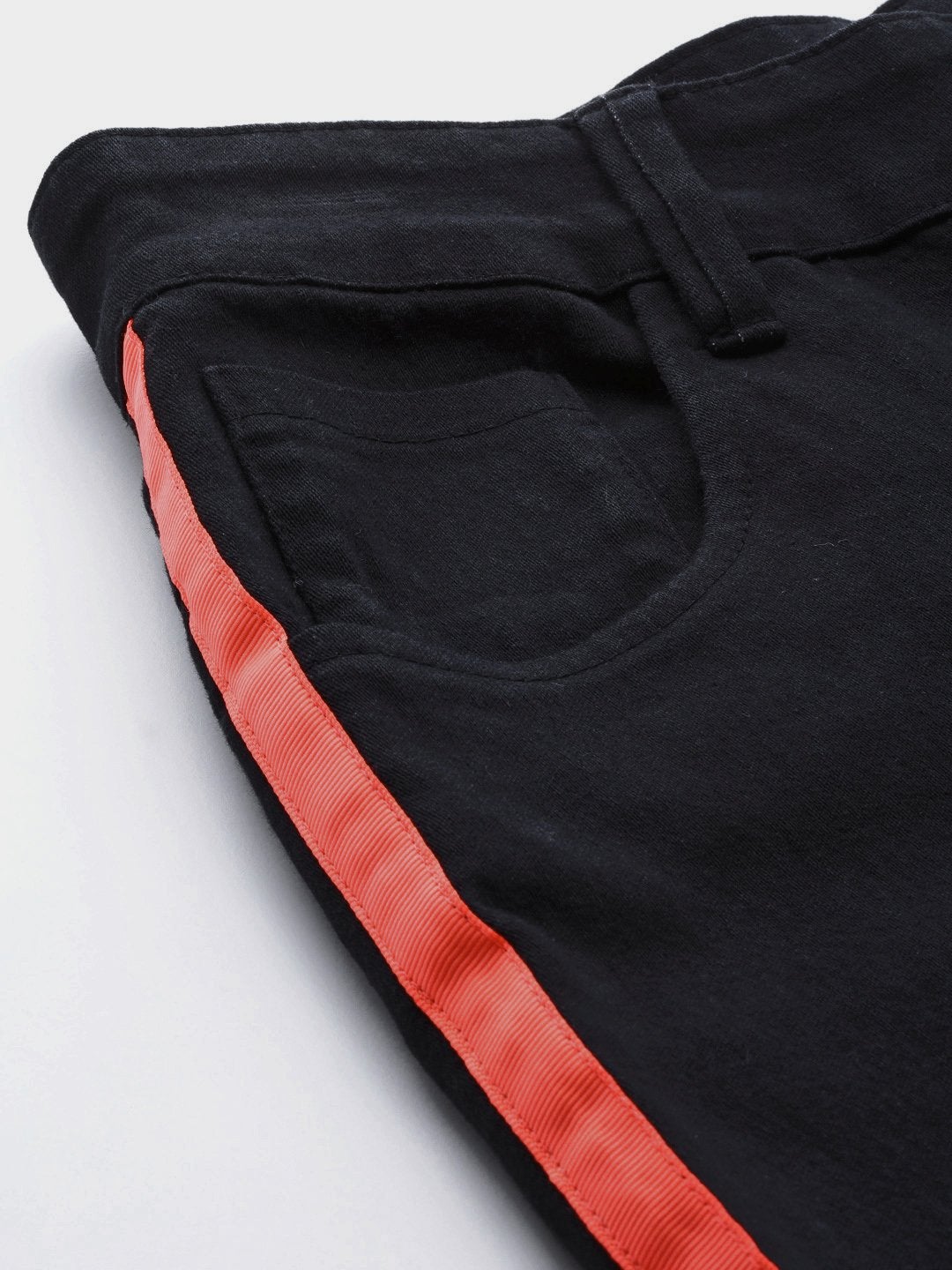 Women's Black Side Tape Jeans - SASSAFRAS