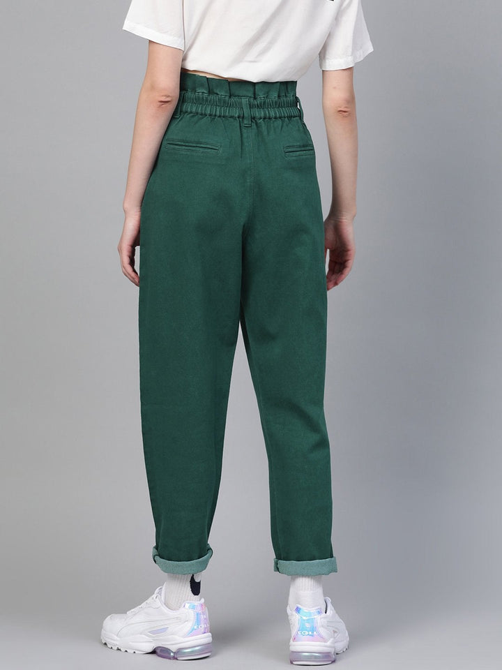 Women's Emerald Green Slouchy Jeans - SASSAFRAS