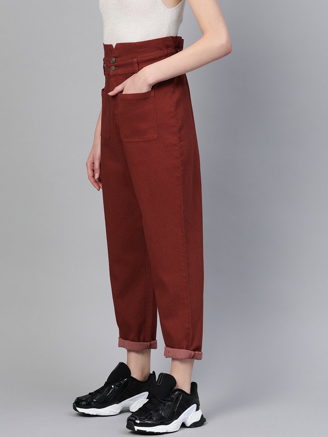 Women's Rust Slouchy Jeans - SASSAFRAS
