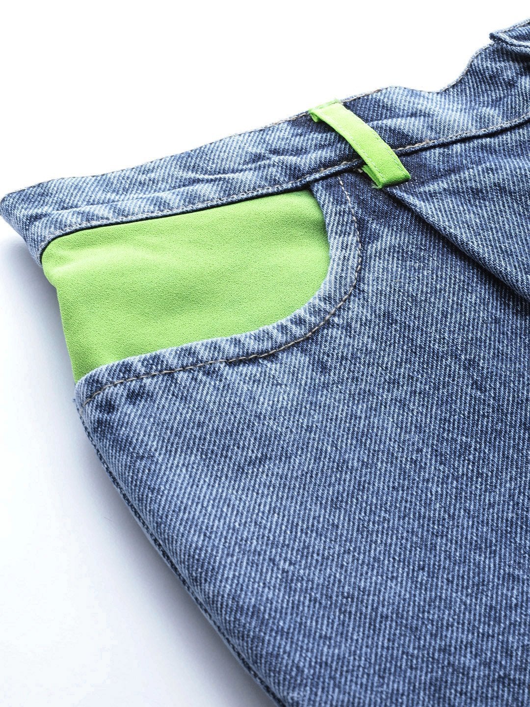 Women's Blue Slouchy Inlay Pocket Jeans - SASSAFRAS