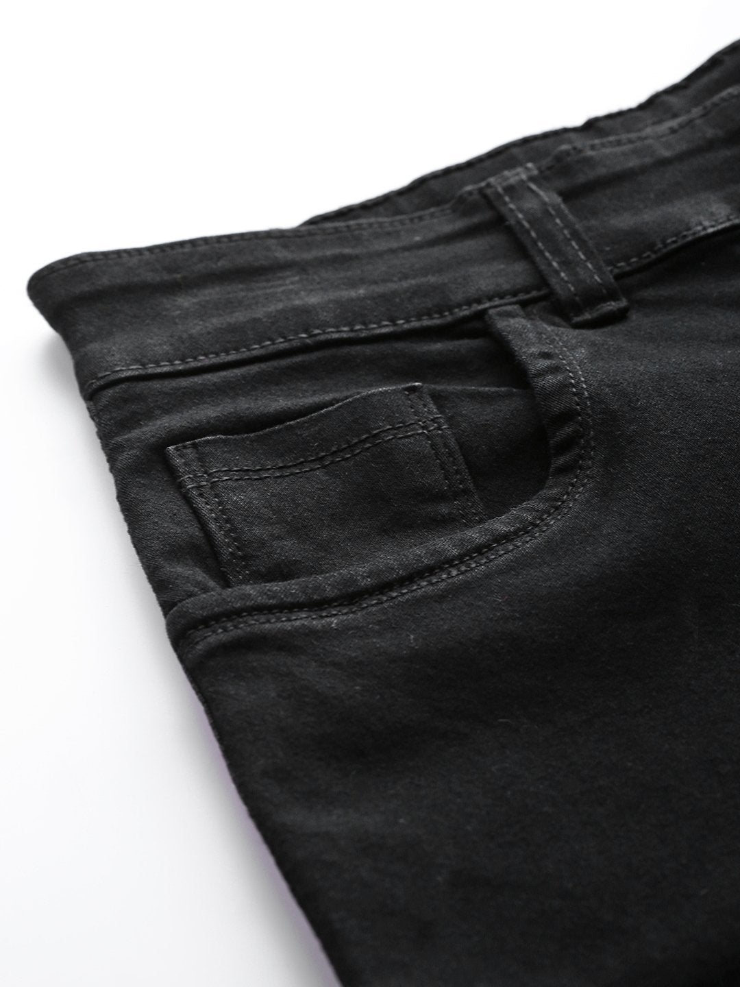 Women's Black Side Tape Basic Jeans - SASSAFRAS