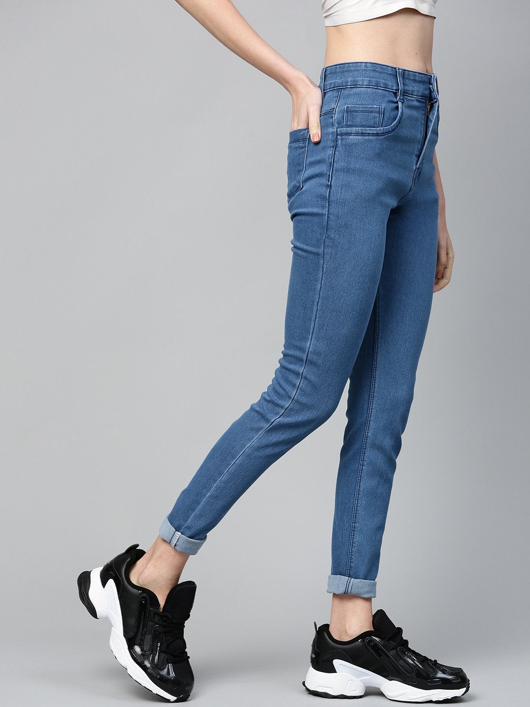 Women's Blue Basic Regular Jeans - SASSAFRAS