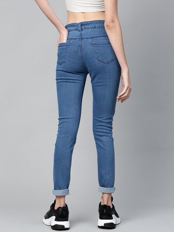 Women's Blue Basic Regular Jeans - SASSAFRAS