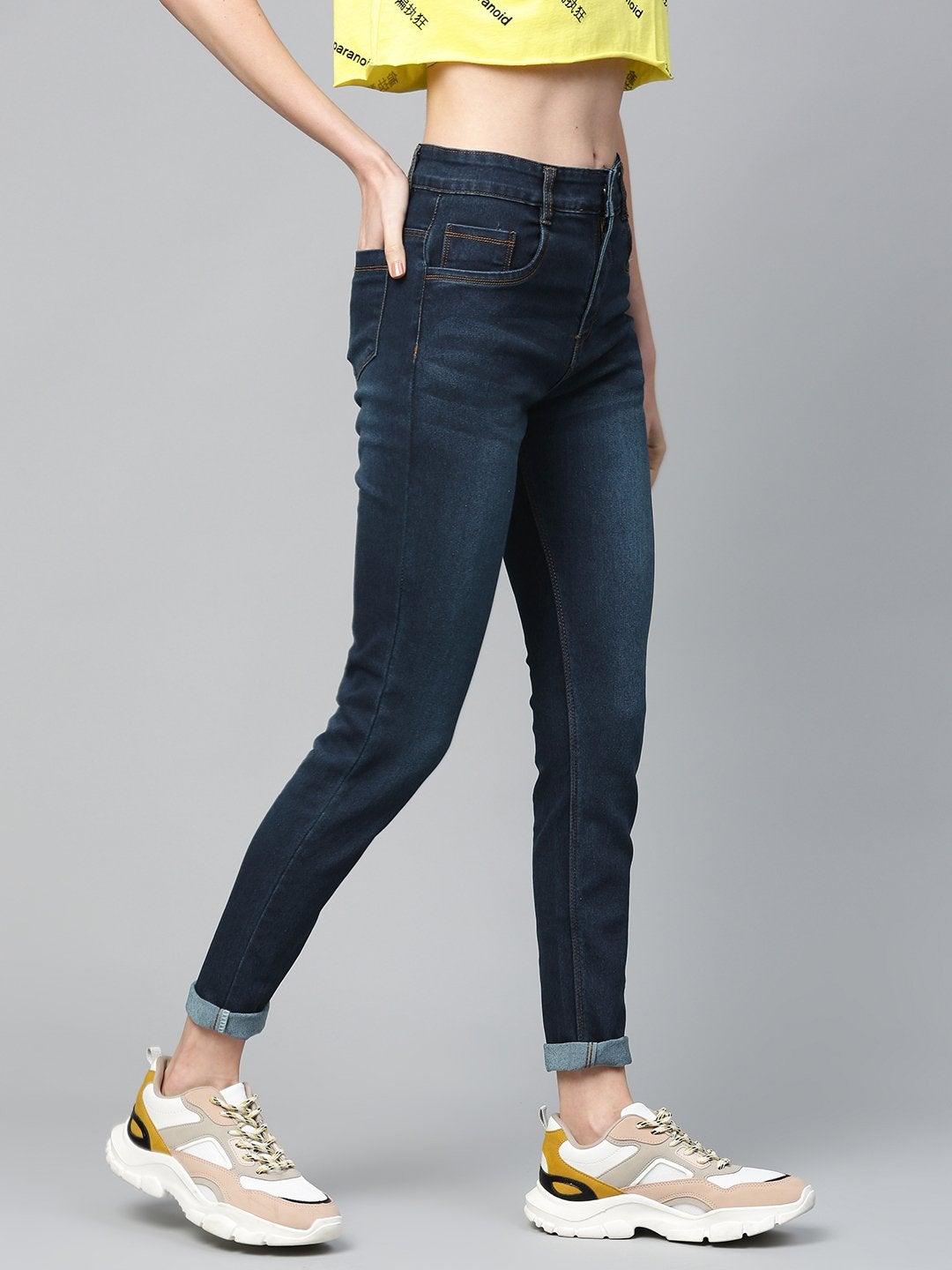 Women's Tint Blue Whisker Wash Jeans - SASSAFRAS
