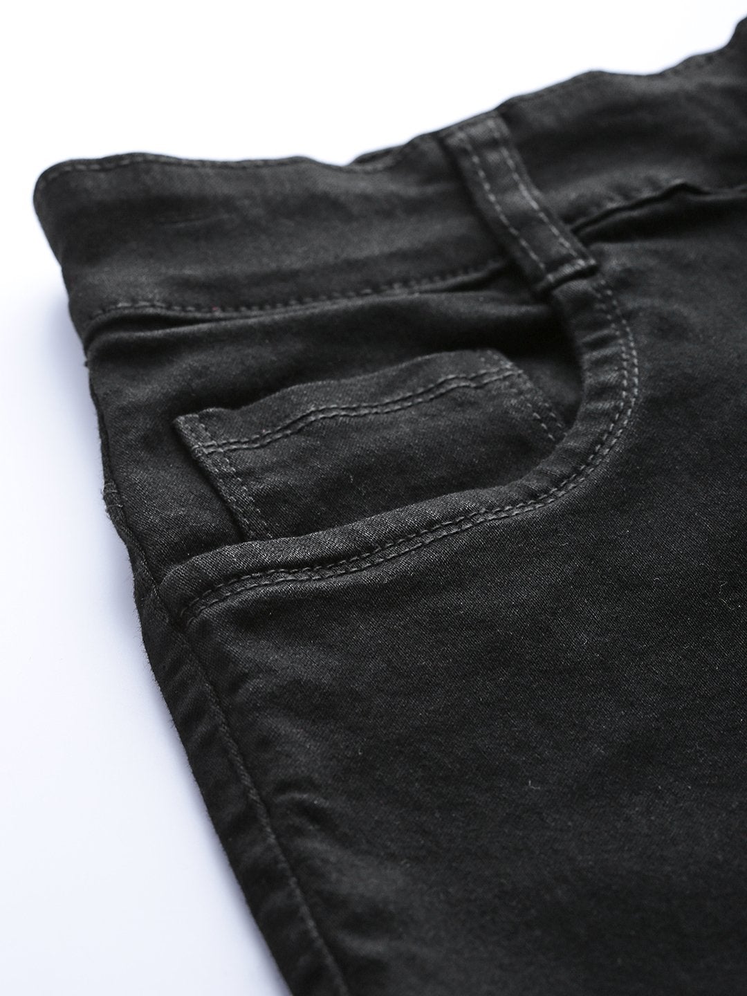 Women's Black Heavy Distressed Multi-Slit Jeans - SASSAFRAS