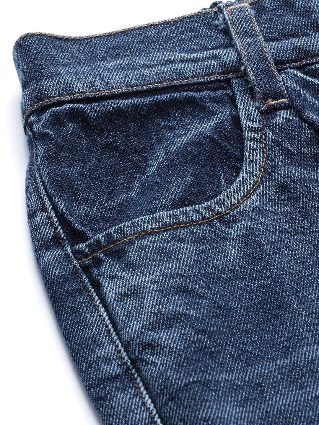 Women's Blue Ring Detail High Waisted Jeans - SASSAFRAS