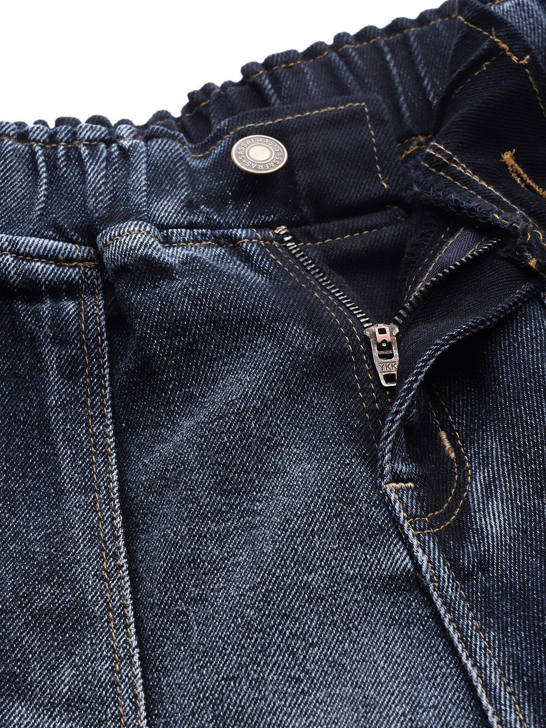 Women's Navy Washed Utility Denim Jogger Jeans - SASSAFRAS