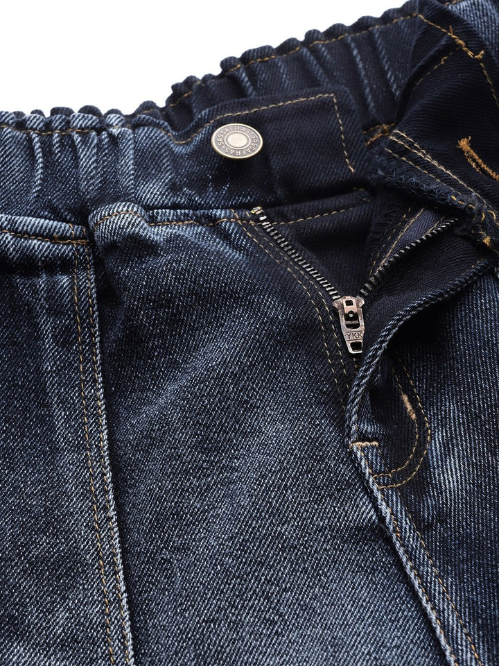 Women's Navy Washed Utility Denim Jogger Jeans - SASSAFRAS