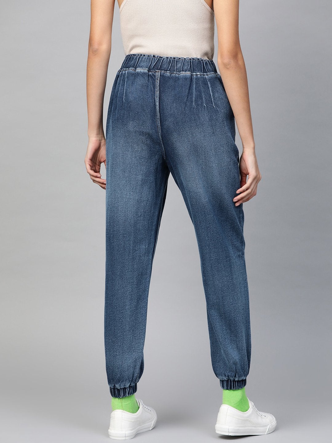 Women's Blue Utility Denim Jogger Jeans - SASSAFRAS