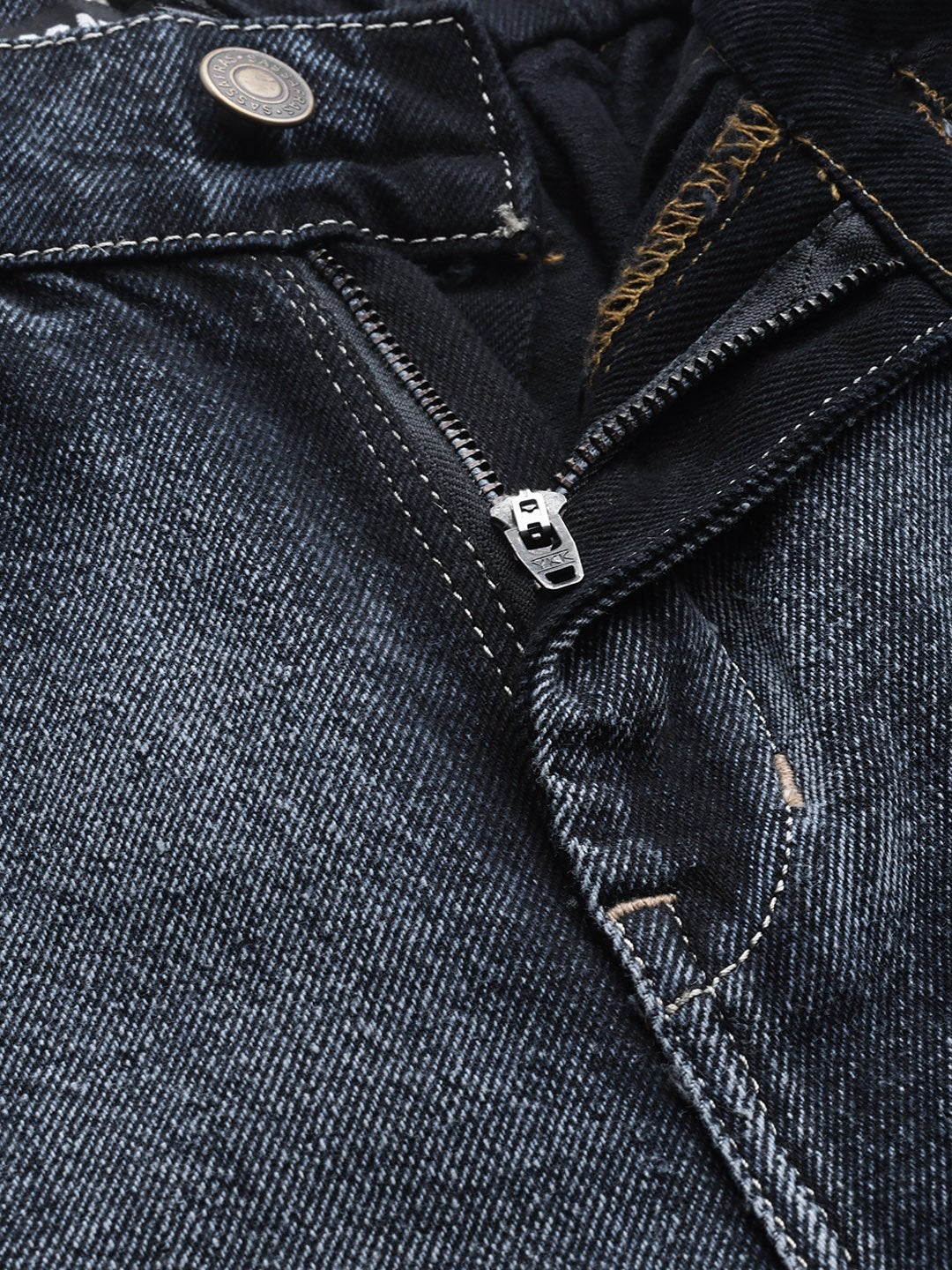 Women's Navy Washed Vintage Distress Jeans - SASSAFRAS